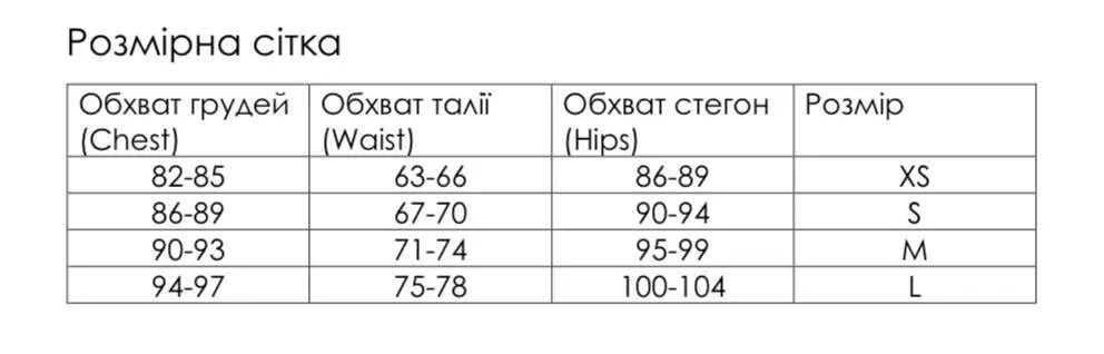 size table